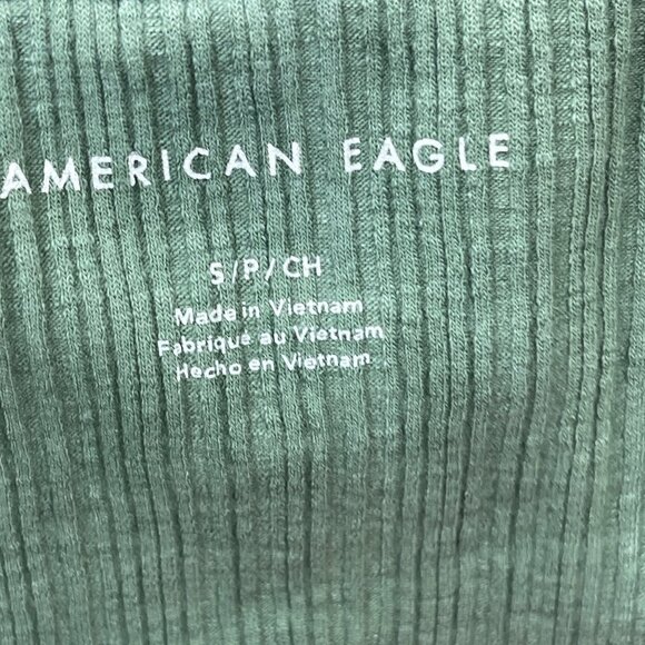 3 American Eagle Ribbed Tank Top Cross Back Cropped Small S Green Pink Yellow Bu - Picture 4 of 12